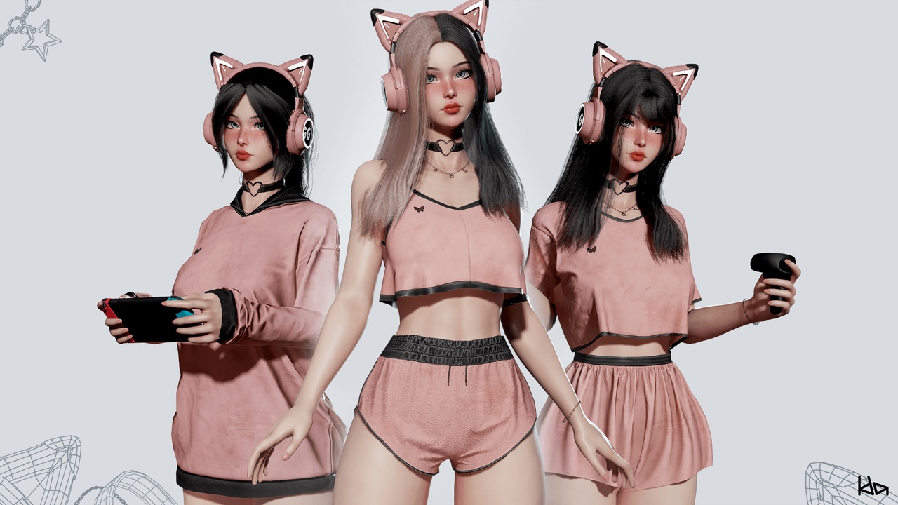 Media 1 for listing Gamer Girl - VTuber Streamer Avatar