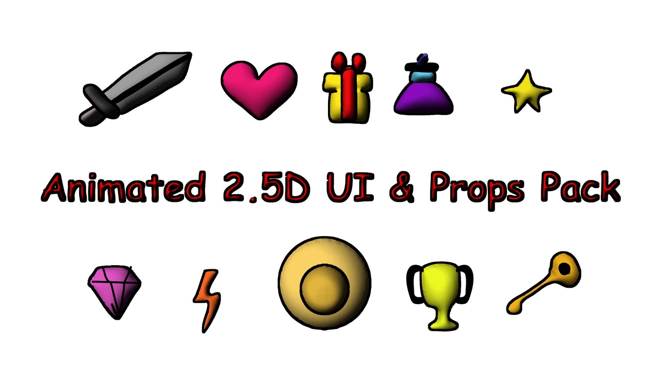 Media 1 for listing Animated 2.5D UI & Props Pack