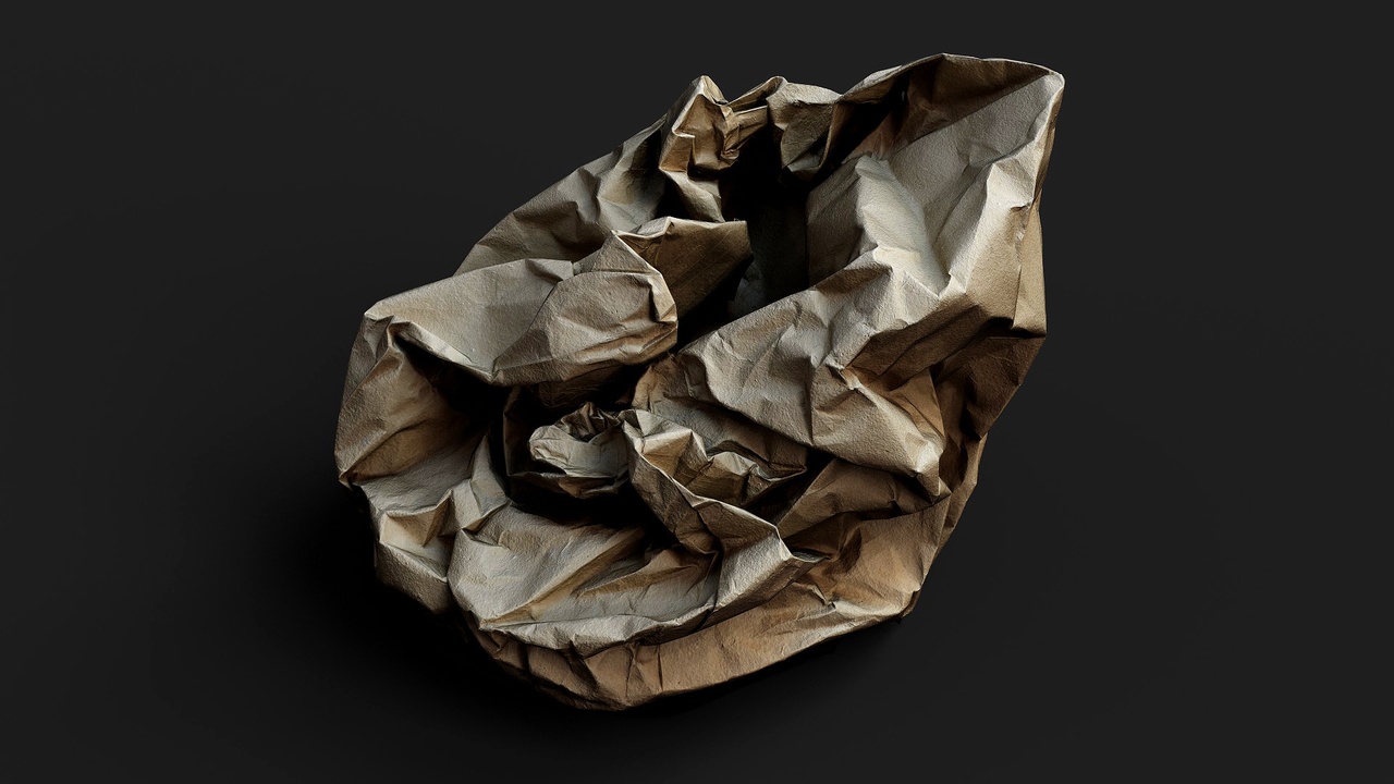 Media 1 for listing crumpled paper bag trash pt3 PBR photogrammetry