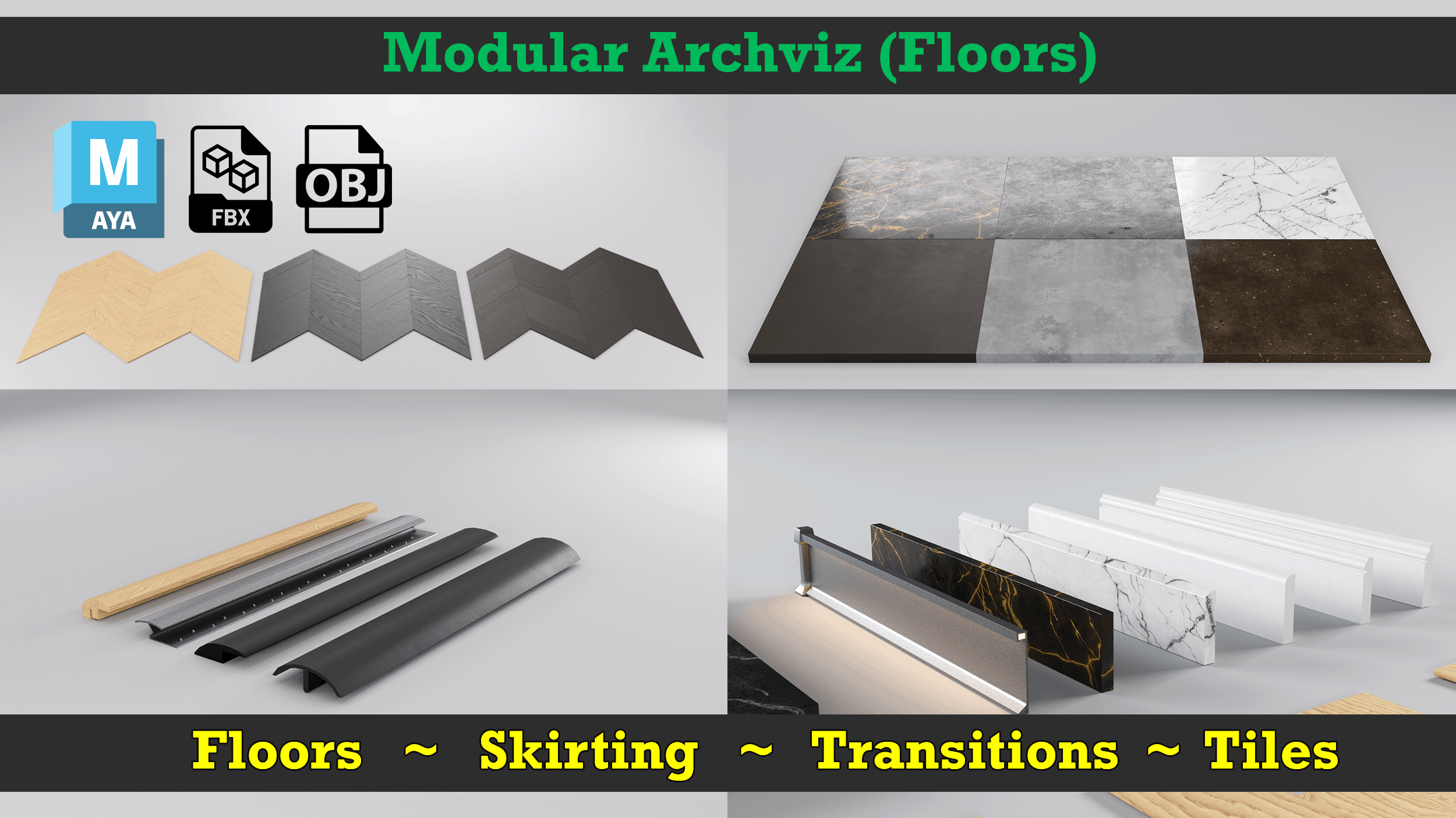 Floors - Modular Archviz floor pack | Fab