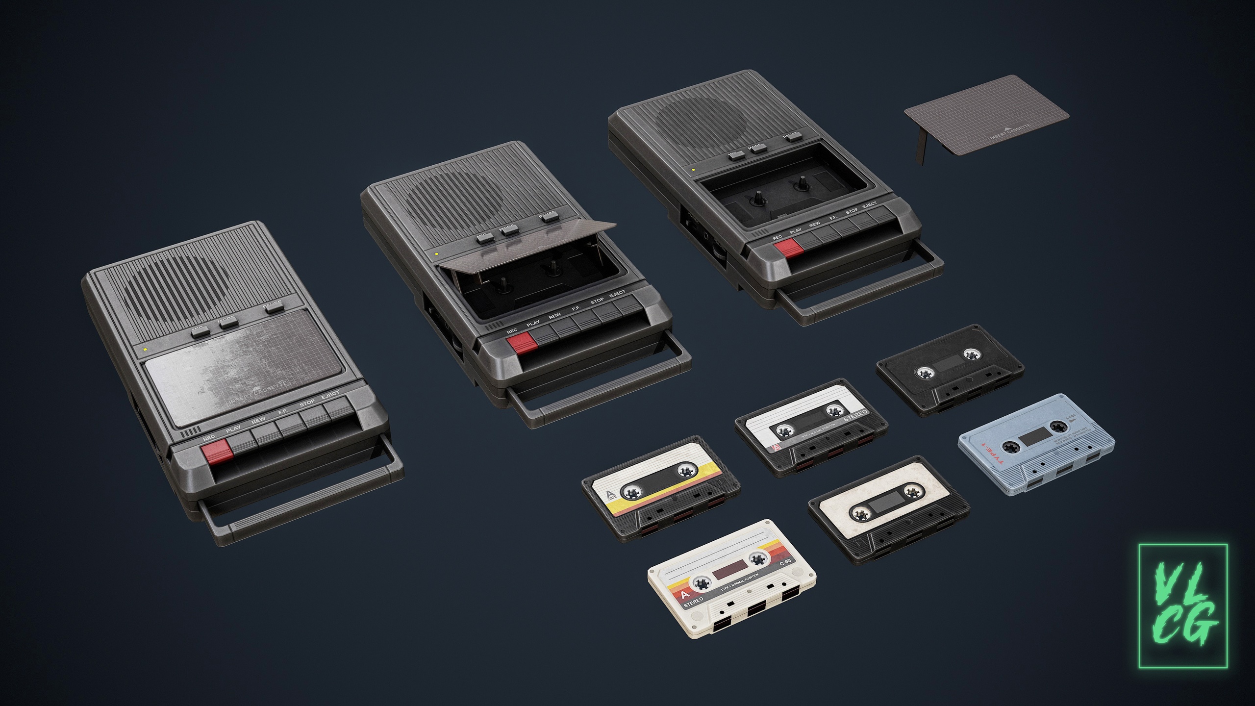 Media 1 for listing VLCG - Tape Recorder - Audio Cassette Recordplayer