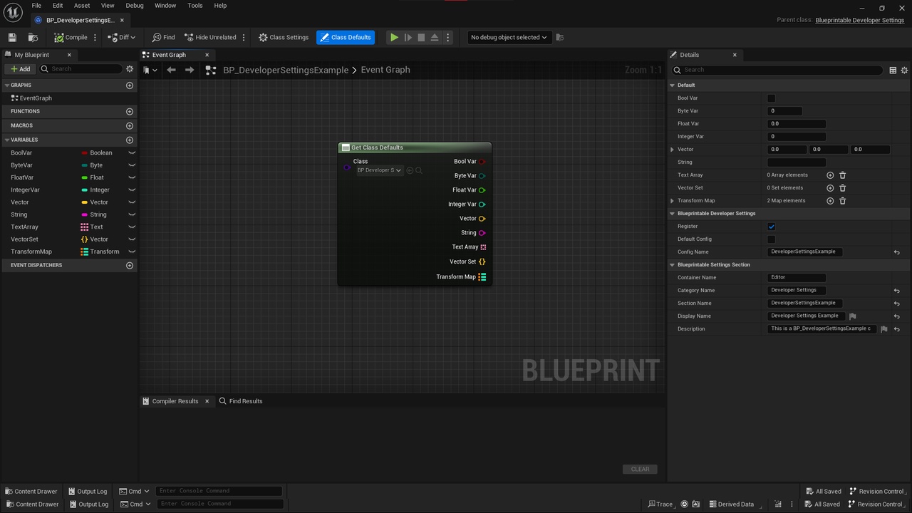Media 1 for listing Blueprintable Developer Settings