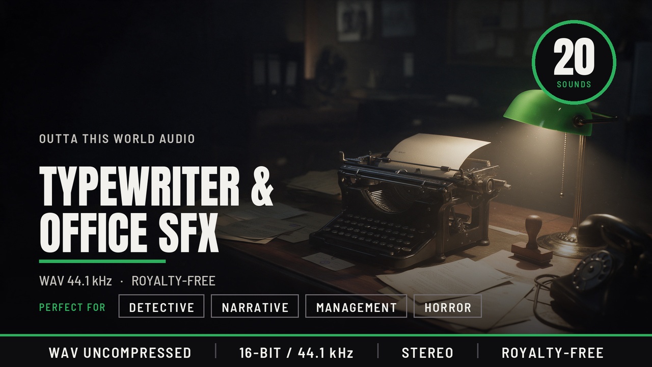 Media 1 for listing Typewriter and Office Game Sound Effects - Keys, Paper, Stamps and Phones