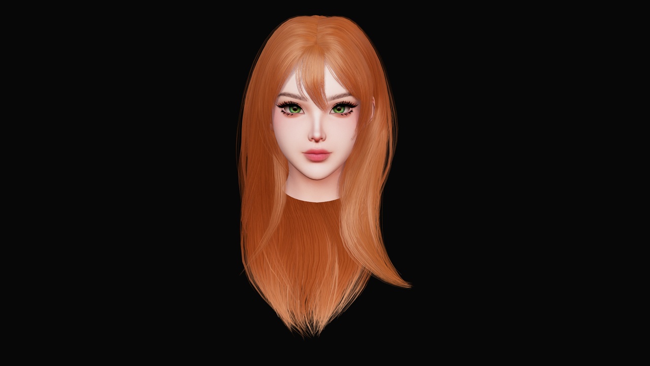Media 1 for listing Female Hairstyle / Hair - Realtime Game Ready