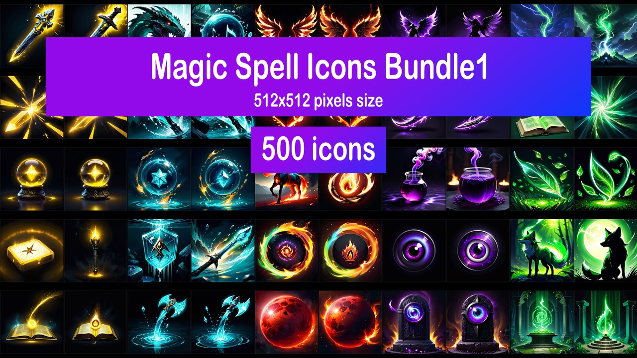 Media 1 for listing Magic Spell Icons Bundle1
