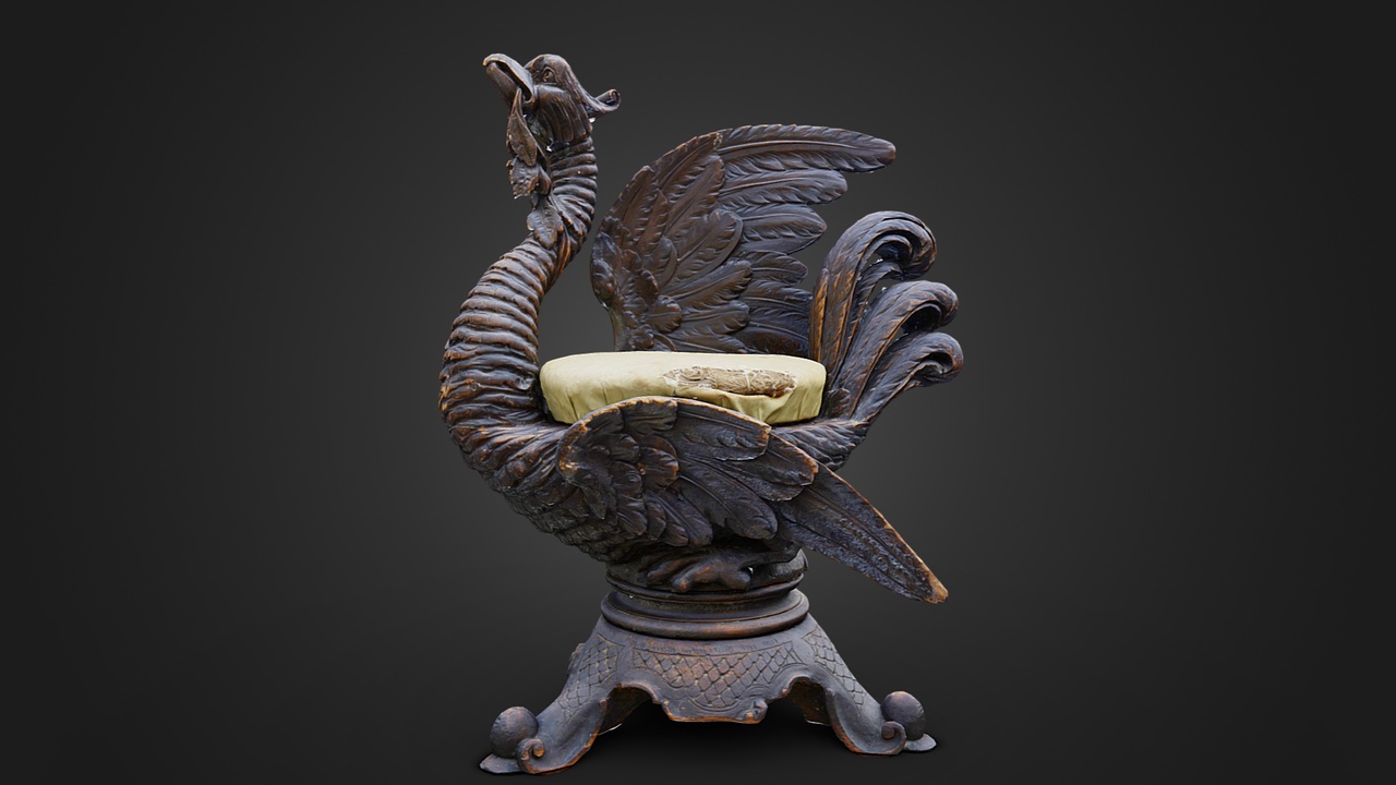 Media 1 for listing Italian Renaissance Walnut Carved Griffin Chair
