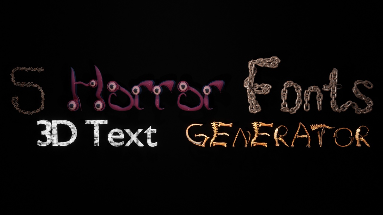 Media 1 for listing 3D Text Generator (Horror Pack) - 5 Custom Horror Fonts