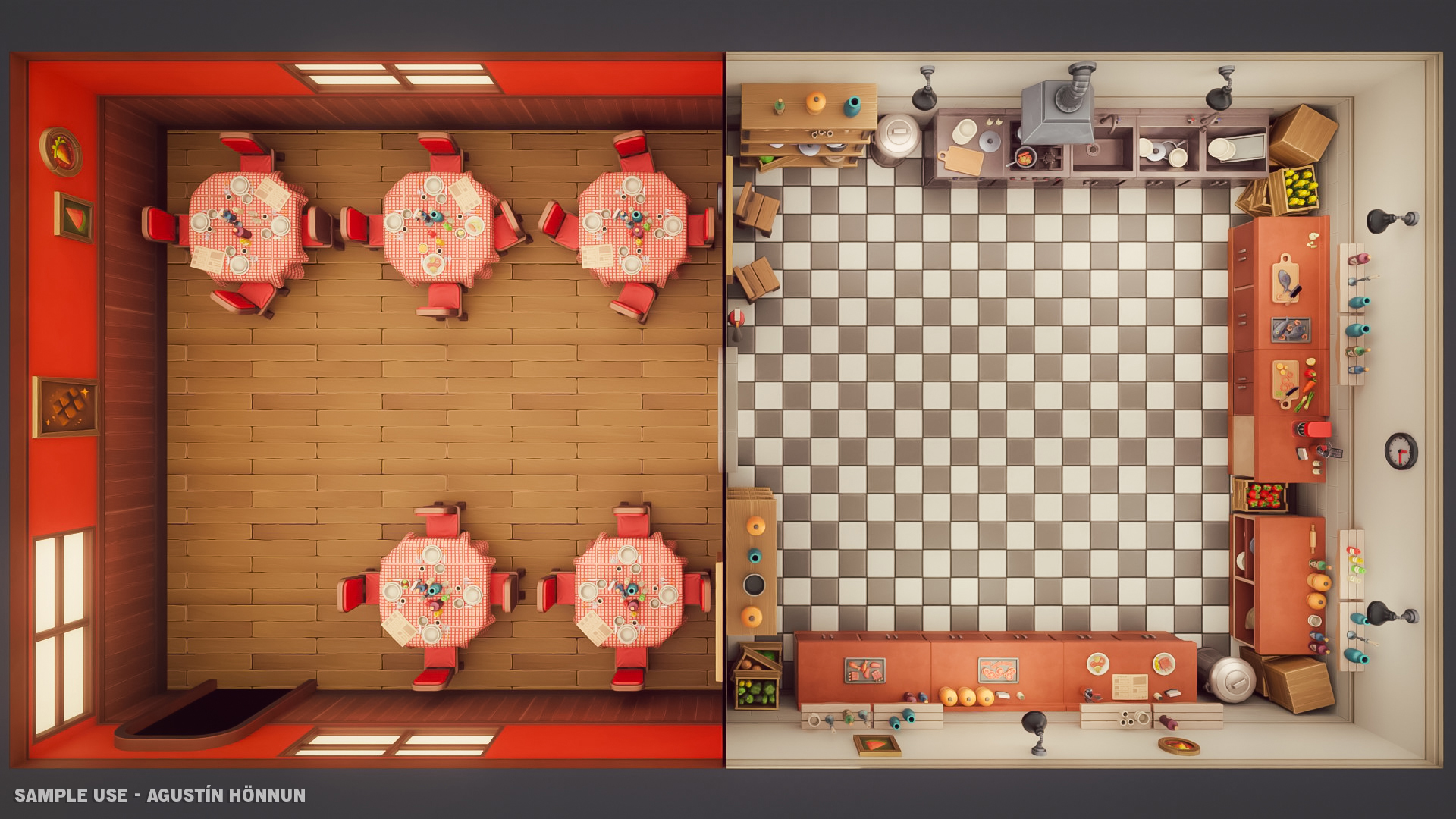 Cooking Games Kitchen Pack - Stylized Game-Ready 3D Assets | Fab