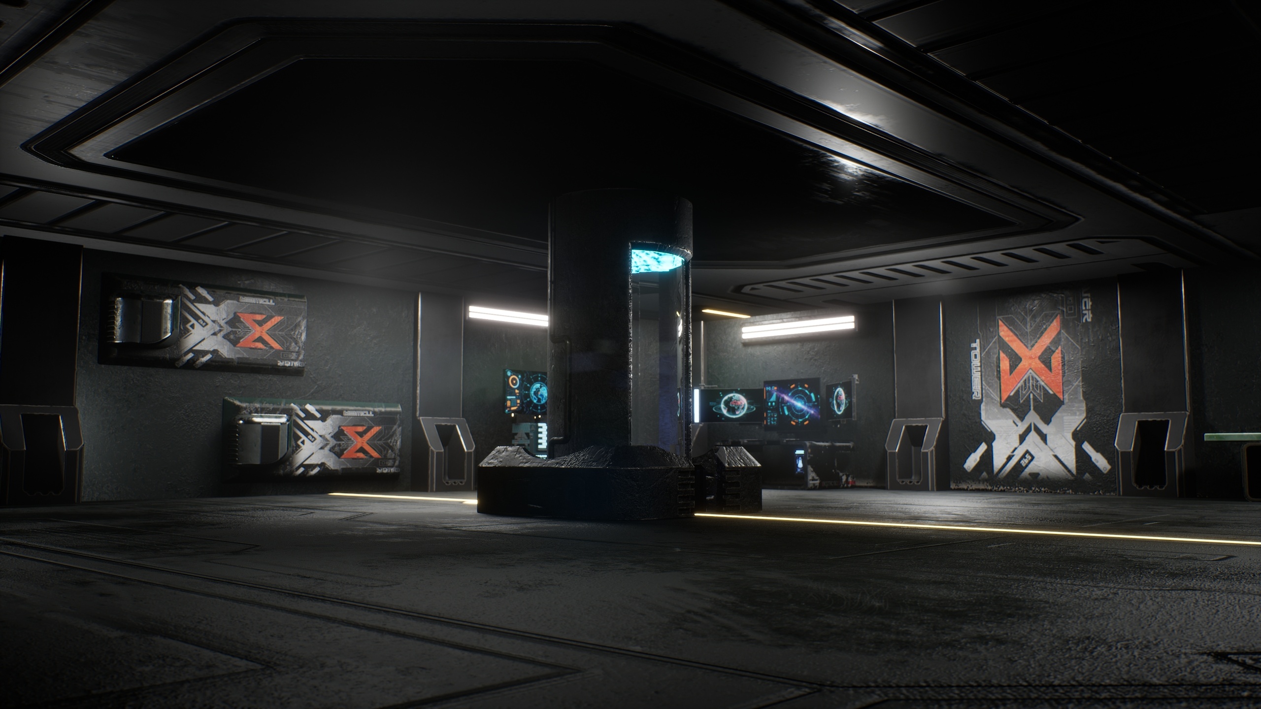 Media 1 for listing Dark Sci-Fi Command Center | Cyberpunk Military Control Room