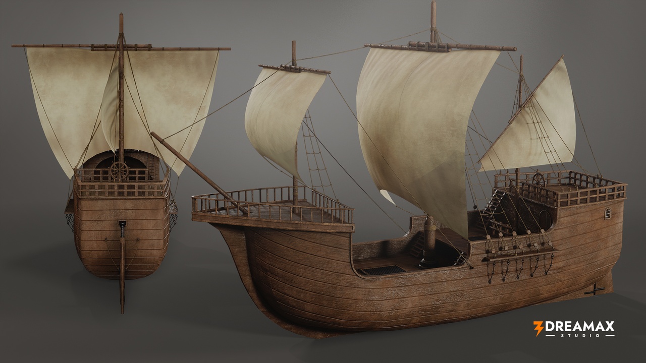 Medium 1 für Eintrag Medieval Cargo Sailing Ship – Historic Wooden Sea Vessel