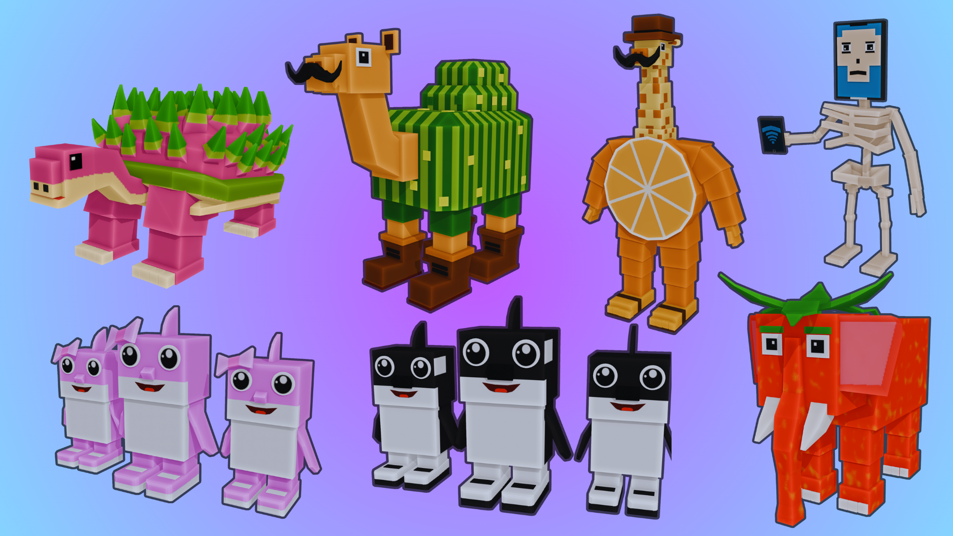 Italian Brainrot Meme Animated Characters Pack10 blocky style | Fab