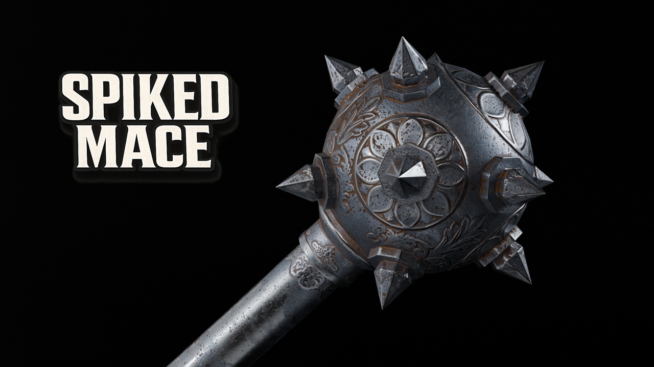 Media 1 for listing Ornate Spiked Mace – PBR Weapon