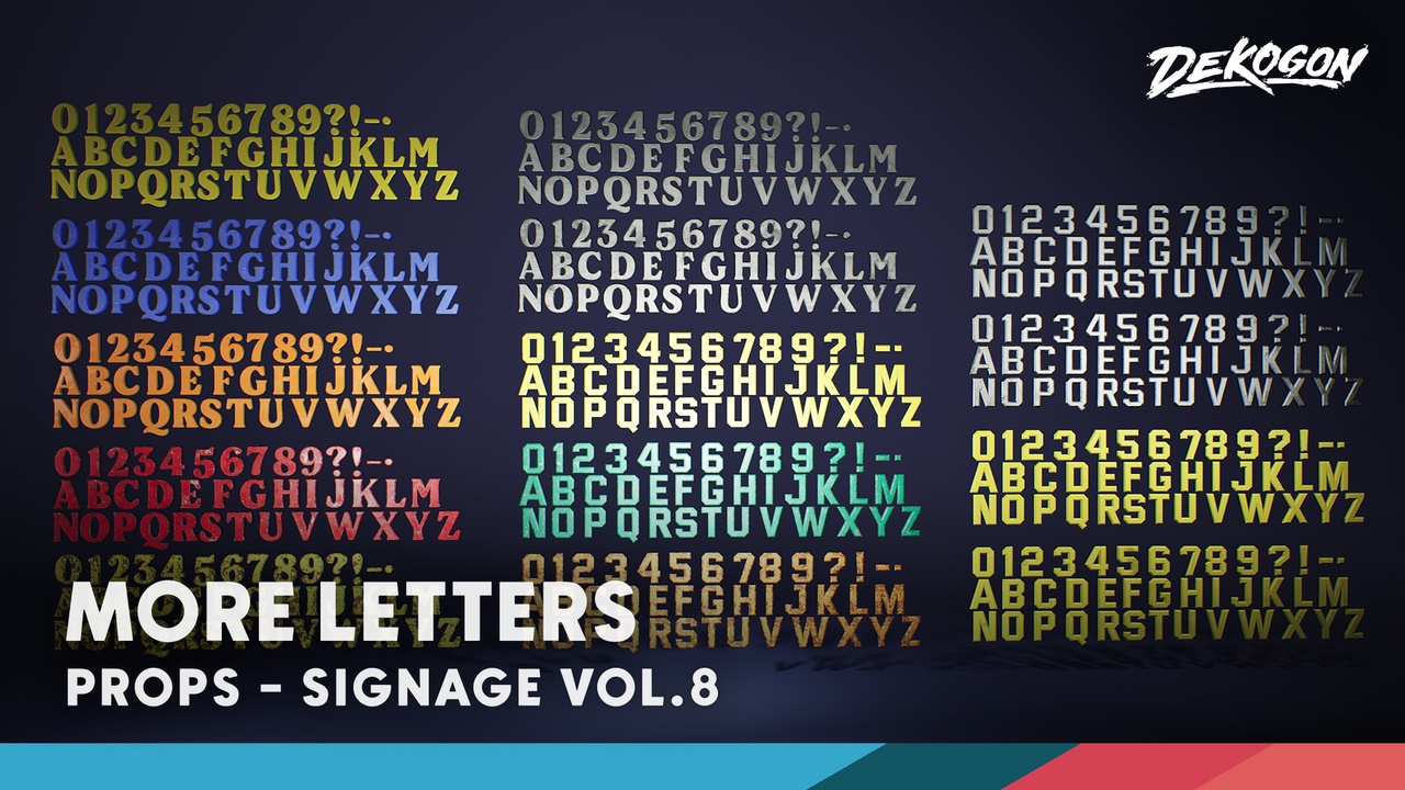 Media 1 for listing Signage VOL.8 - More Letters! (Nanite and Low Poly)