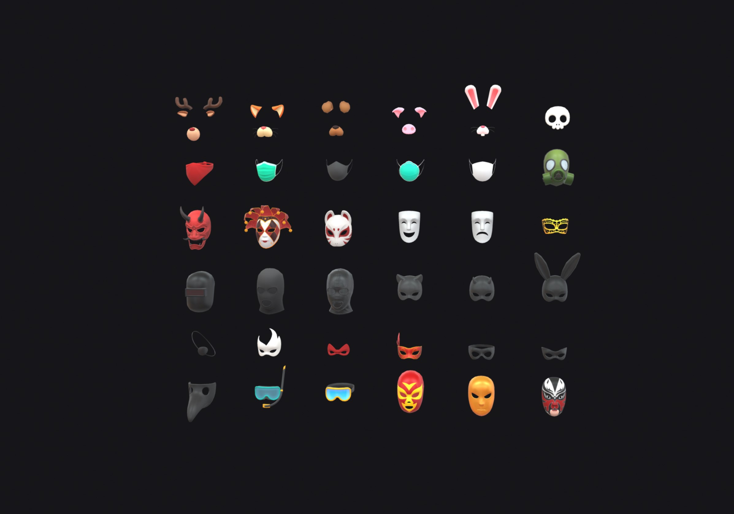 Low Poly Mask Pack | Fab