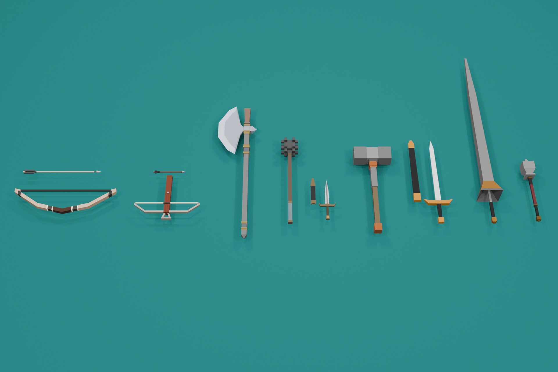 Media 1 for listing Low Poly Medieval Europe Weapon Pack - Fantasy Weapons