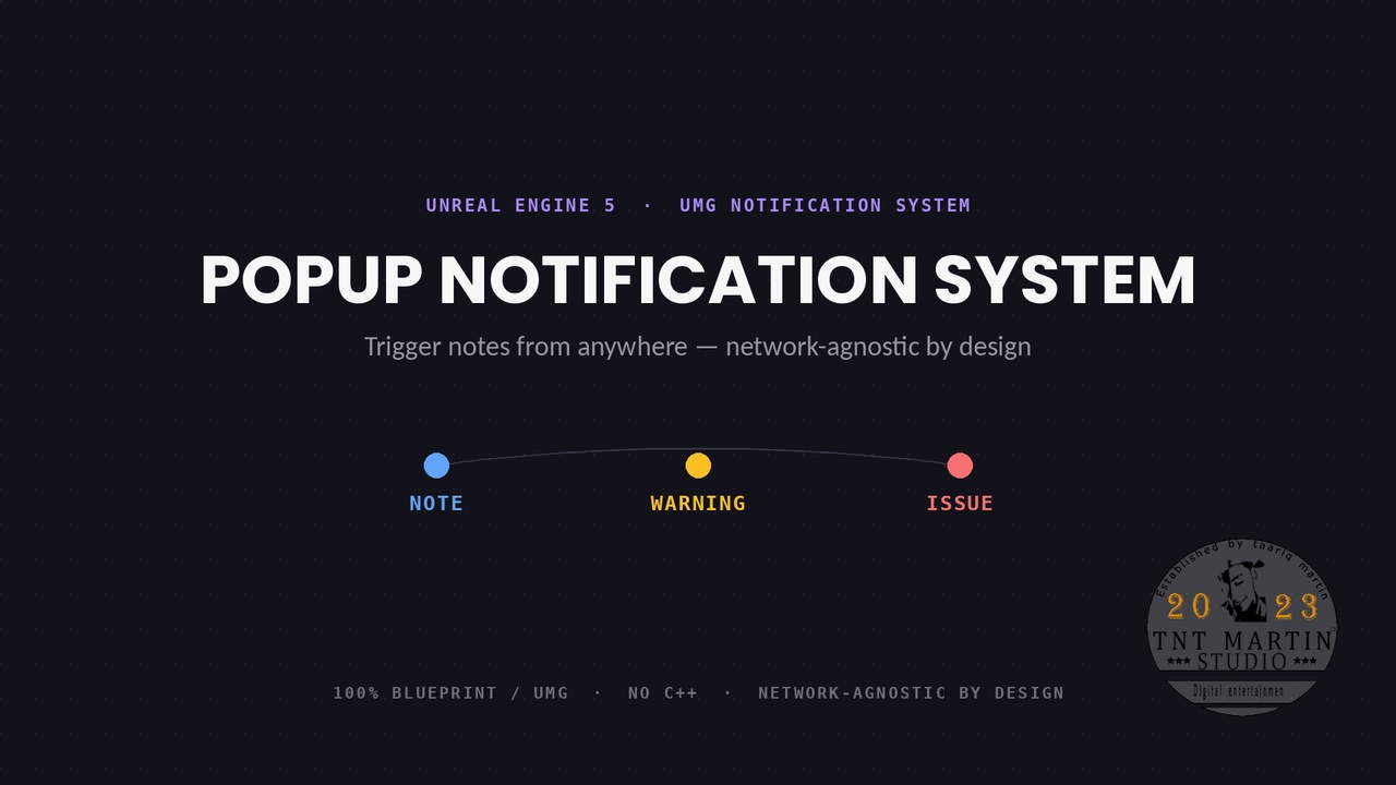 Media 1 for listing Popup Notification System — Blueprint UMG Tray