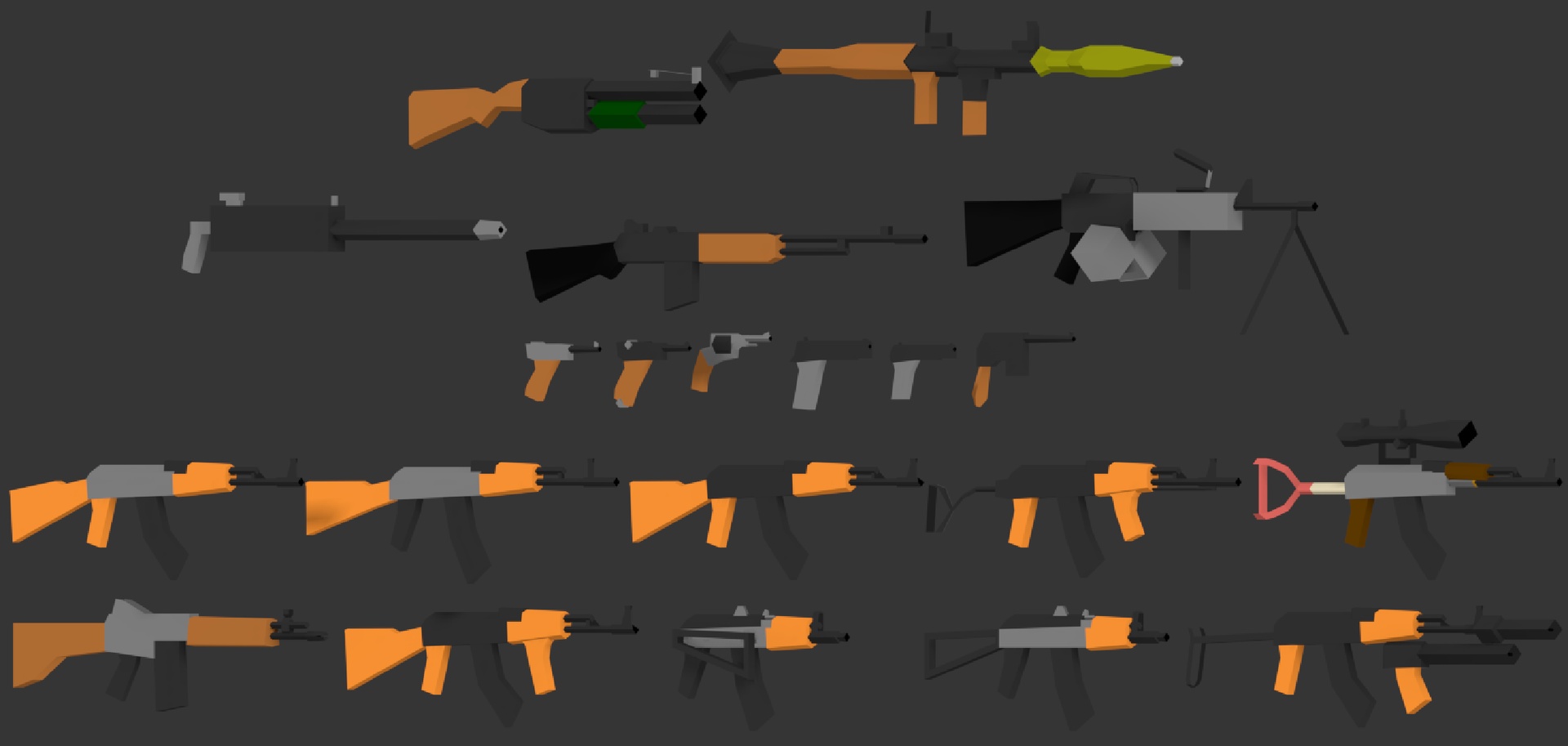 Low Poly Cold War Gun Pack | Fab