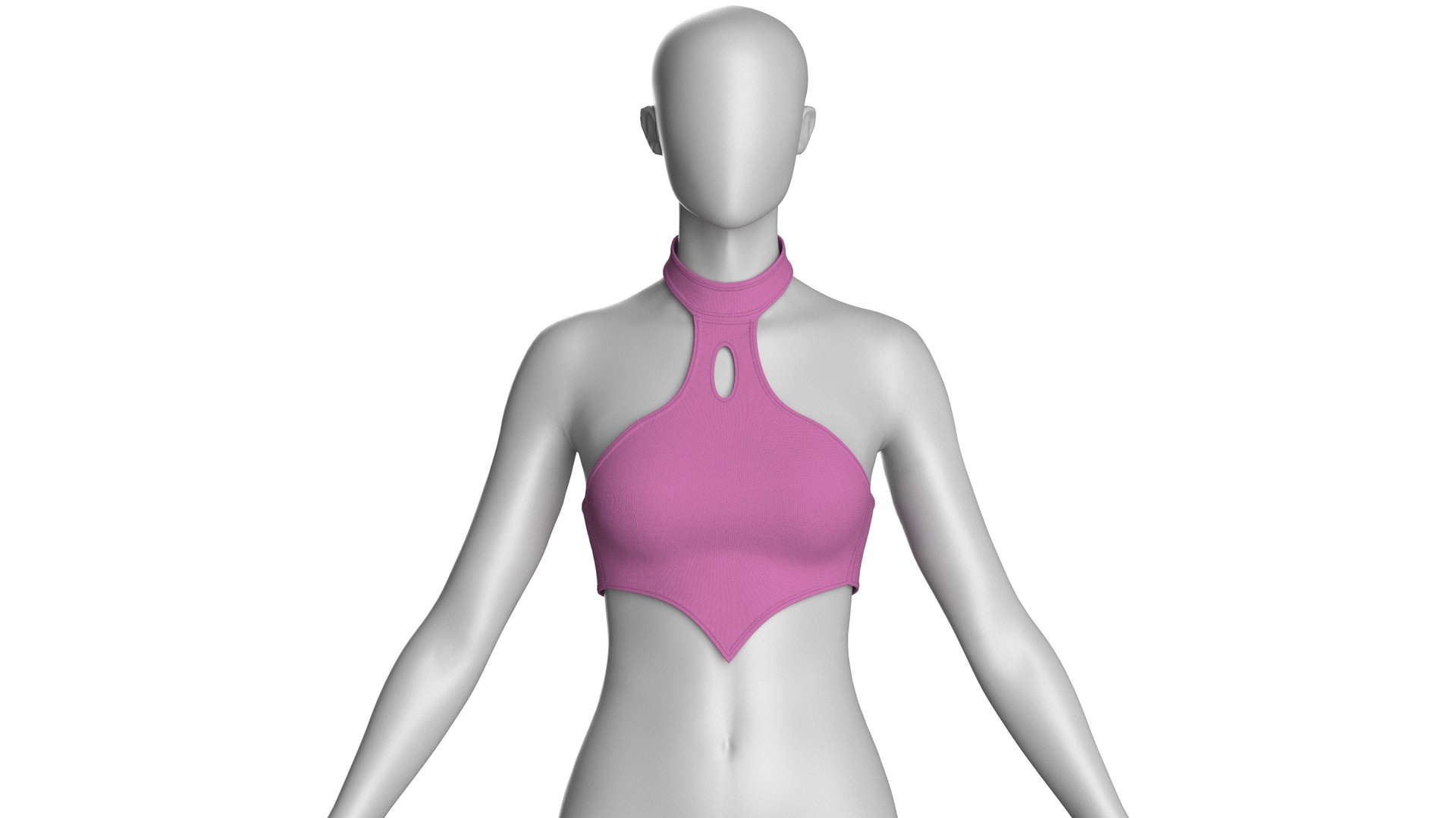 Media 1 for listing Girls Pointed Hem Halter Bralette | High Poly