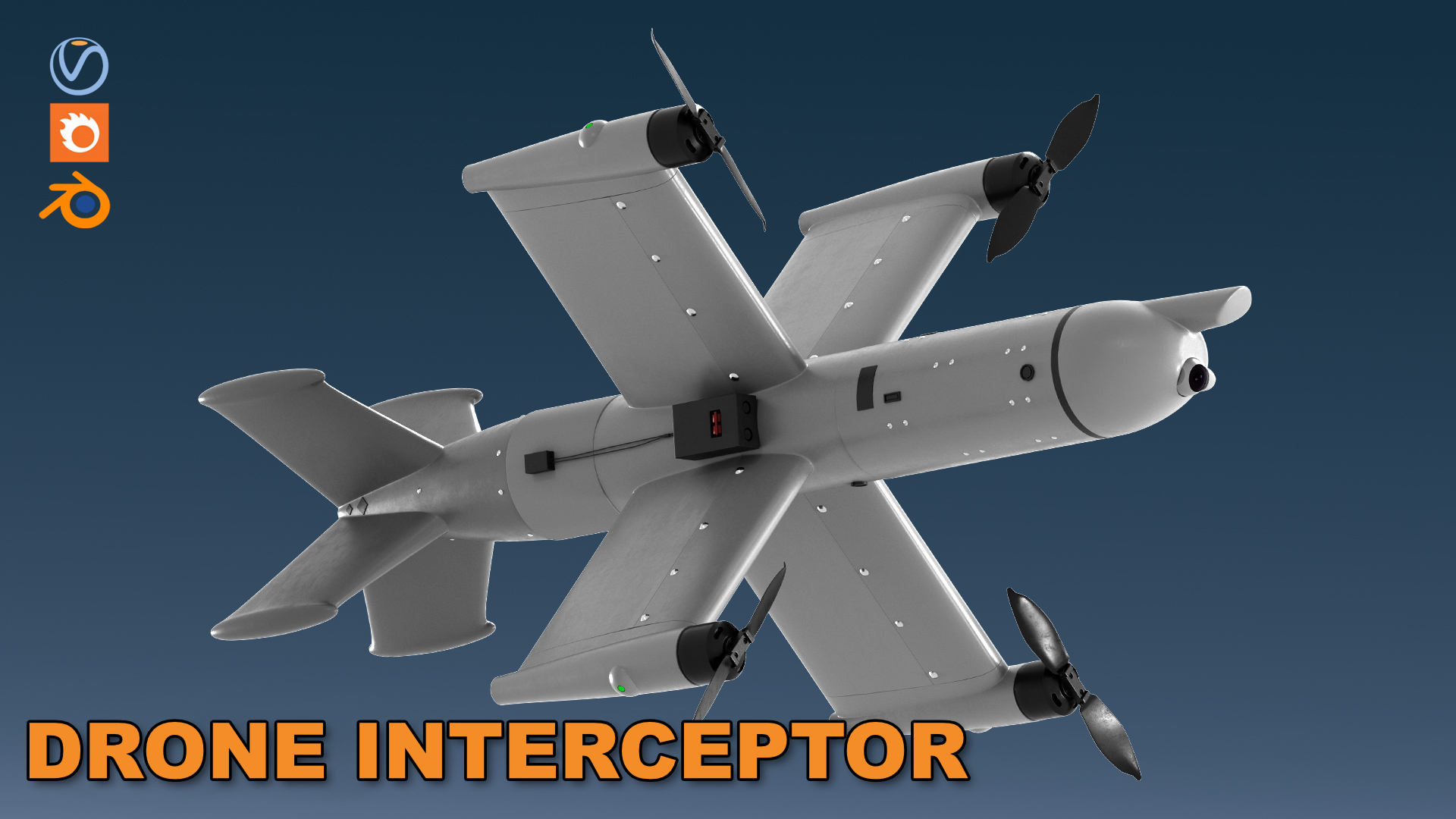 Military Interceptor Drone UAV 100 | Fab