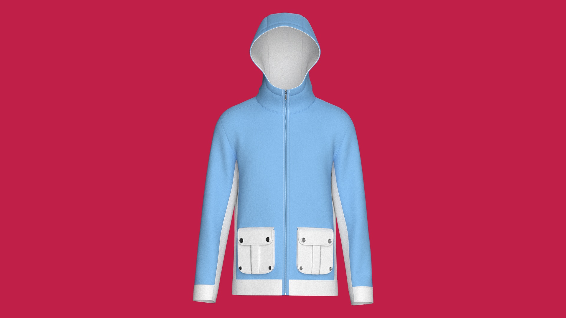 Media 1 for listing Men Full - Zip Hooded Jacket With Cargo Pocket | High Poly