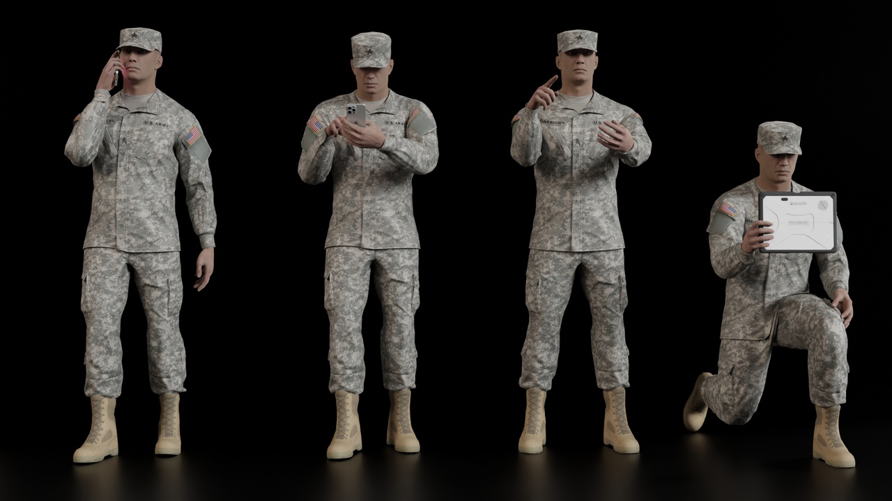 Media 1 for listing Army Soldier (Rigged) – Low Poly Character Pack