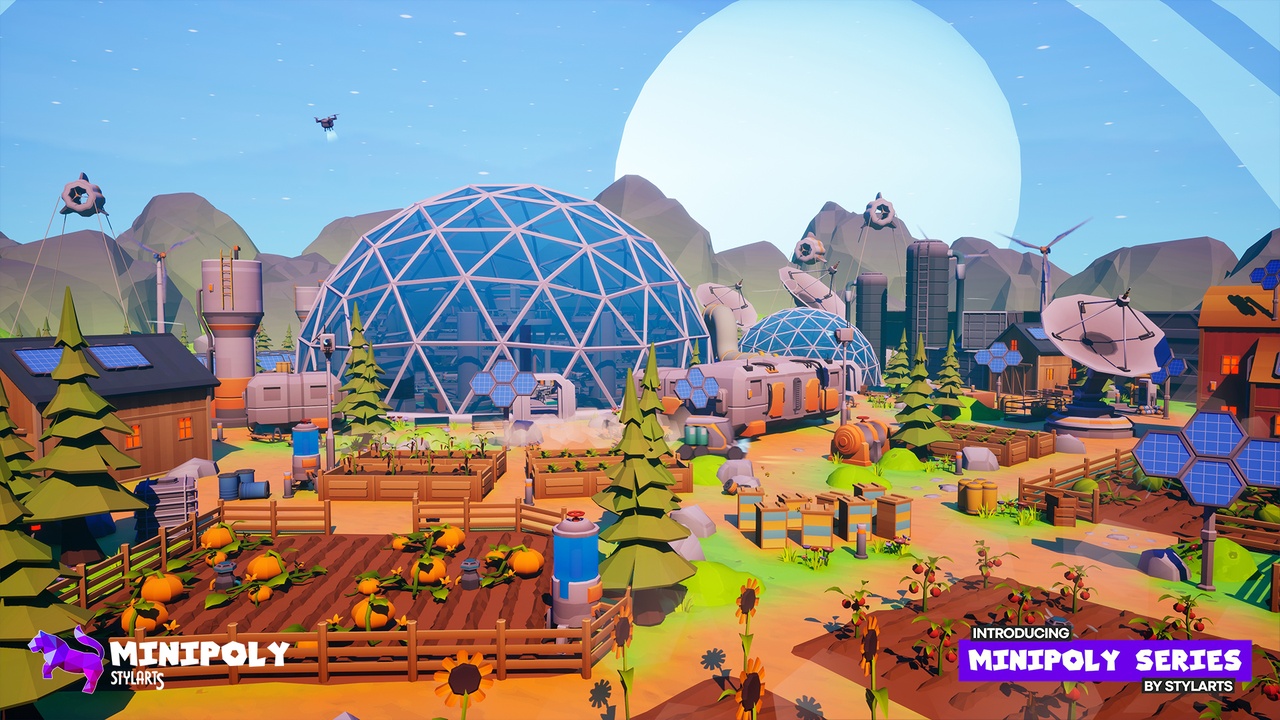 Media 1 for listing Minipoly Series - Eco Future Farm Village ( Stylized Lowpoly Environment )