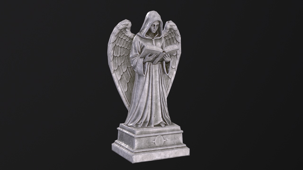 Media 1 for listing Reading Angel Statue – Gothic Decorative Sculpture