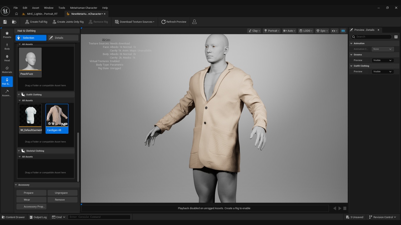 Media 1 for listing Cardigan for Metahuman 48 - MHPKG