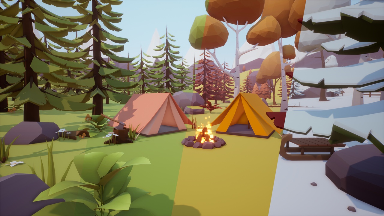 商品 Low Poly 4 Seasons Nature 的媒体 1