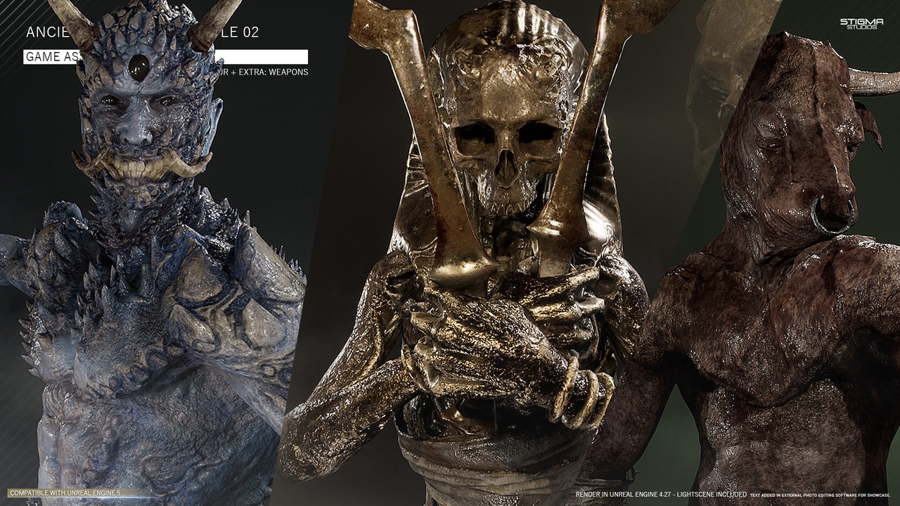 Media 1 for listing Ancient Creature Bundle 02 - Game Assets + Extra | STIGMA STUDIOS
