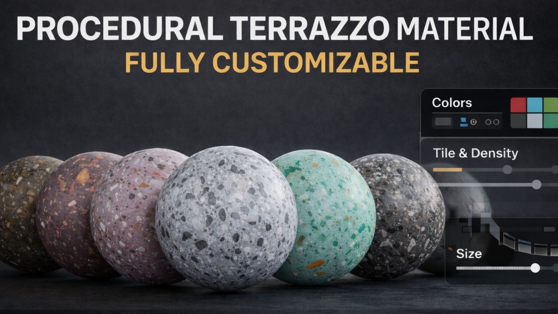 Procedural Terrazzo Materials Pack-Fully Customizable Master Material | Fab