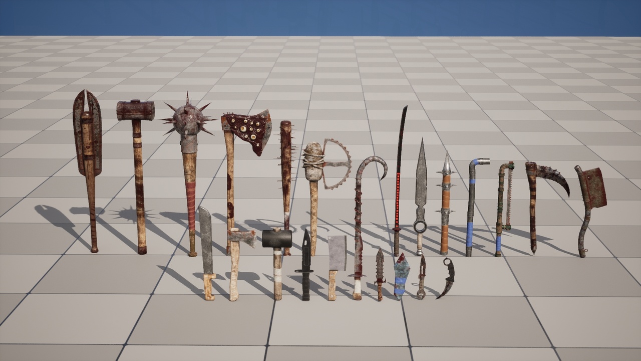 Media 1 for listing Postapocalyptic Melee Weapon Pack | Killer Melee Weapon Arsenal