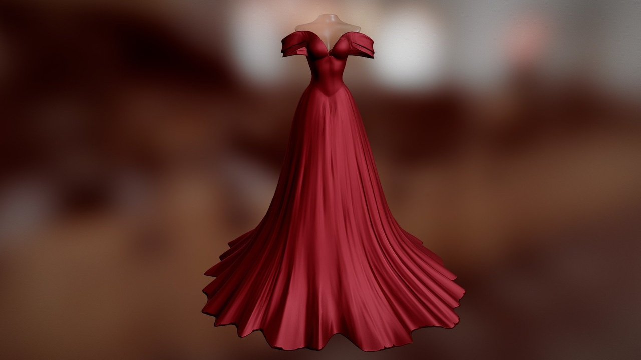 出品Long elegant dress / romantic satin gownのメディア1