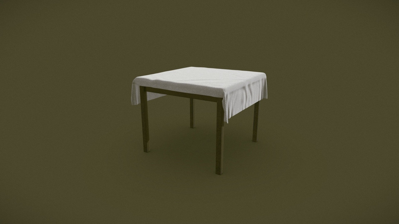 Media 1 for listing Minimalist Square Table with White Tablecloth