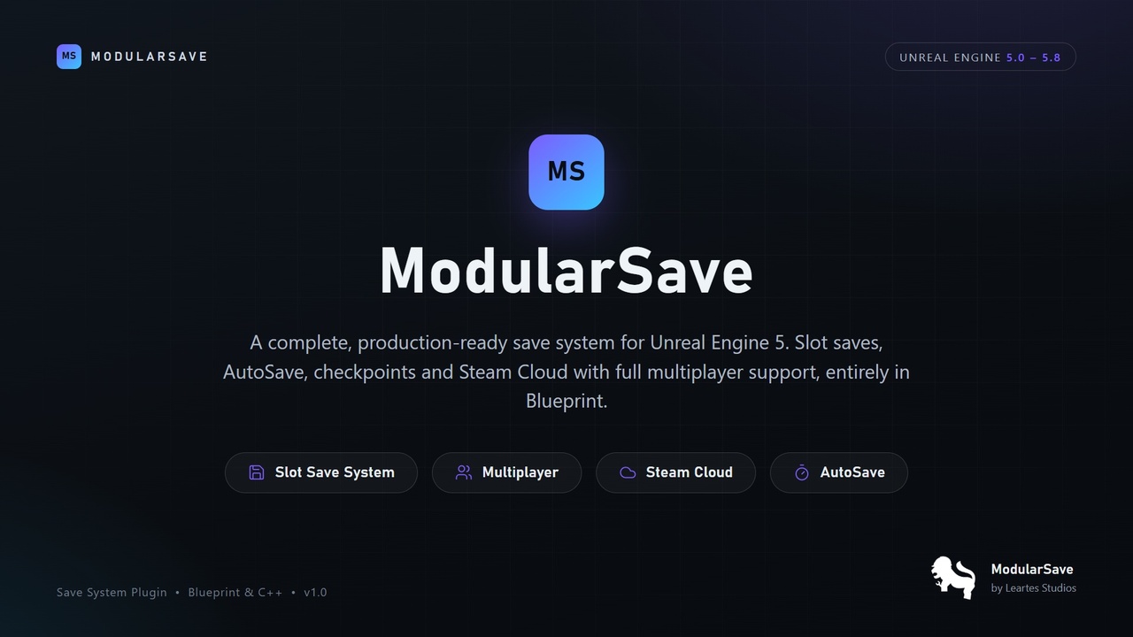 Media 1 for listing Modular Save - Cloud & Multiplayer Save Tool