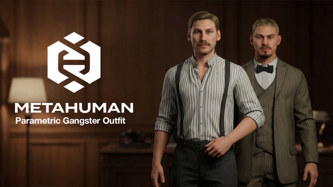 Media 1 for listing Parametric Gangster Outfit for Metahuman Vol 02 - MetaHuman Clothing