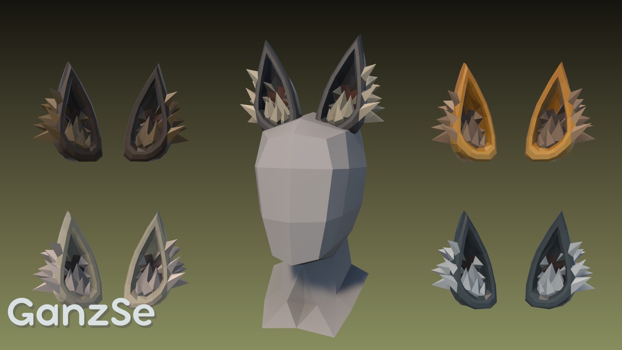 Media 1 for listing GanzSe Animal Ears - Fantasy Low Poly Pack