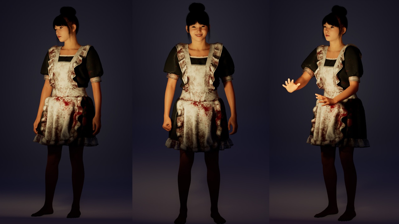 Media 1 for listing Horror Blood-Stained Realistic Maid Dress for MetaHuman