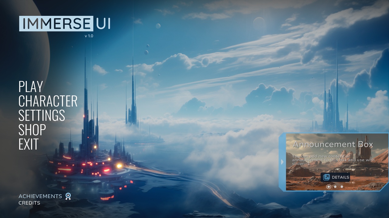 Media 1 for listing Game Main Menu - 3D UI - 3D Immerse UI