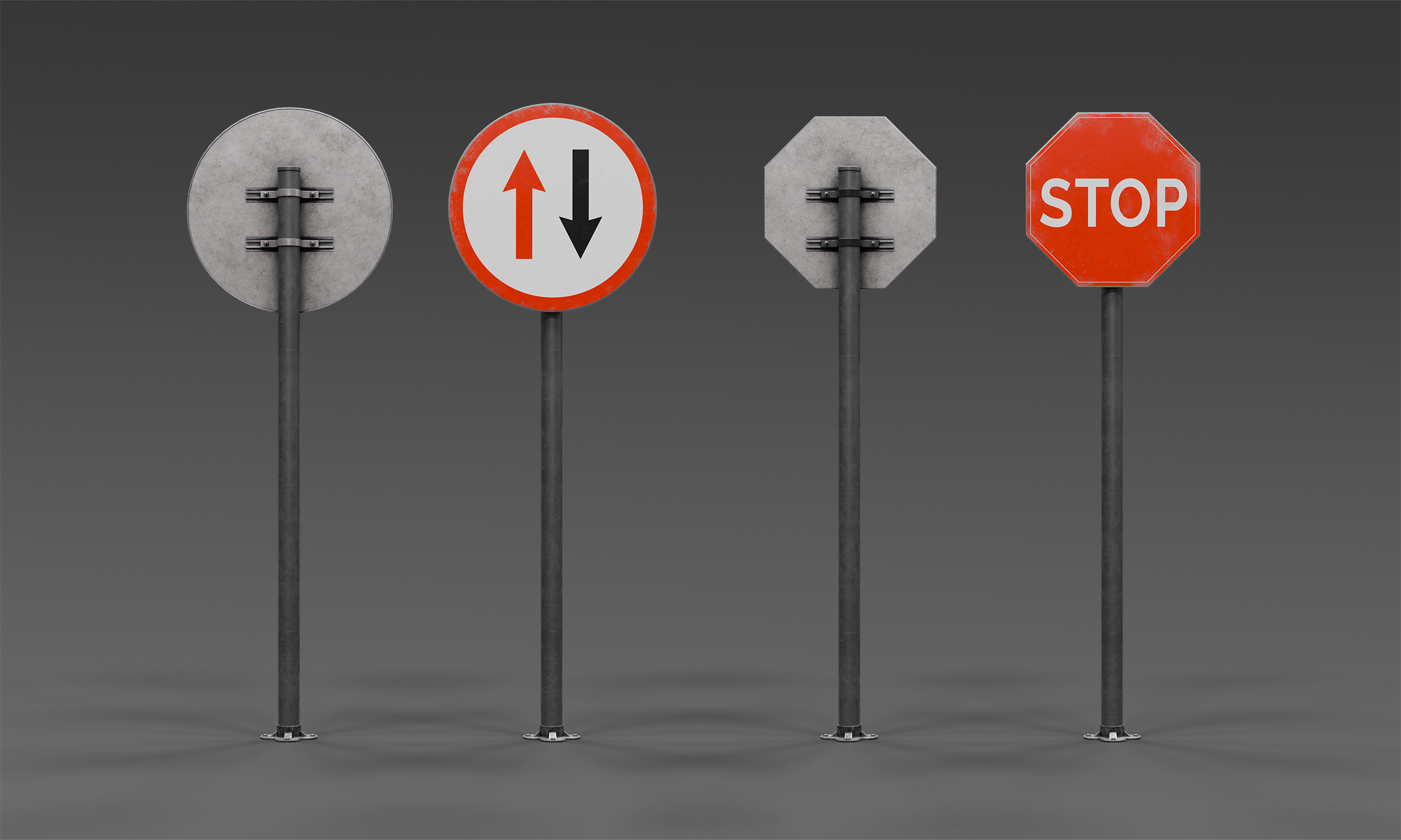 Road signs priority & stop | Fab