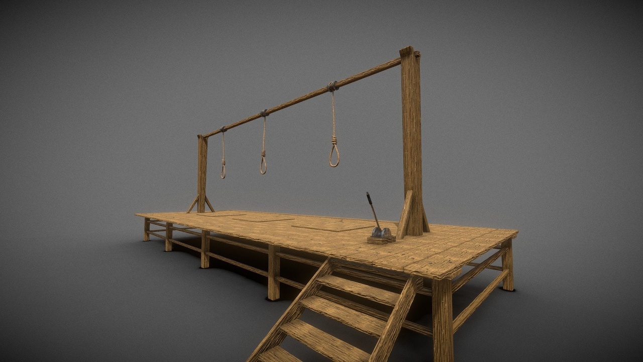 Media 1 for listing Wooden Execution Platform with Hanging Nooses