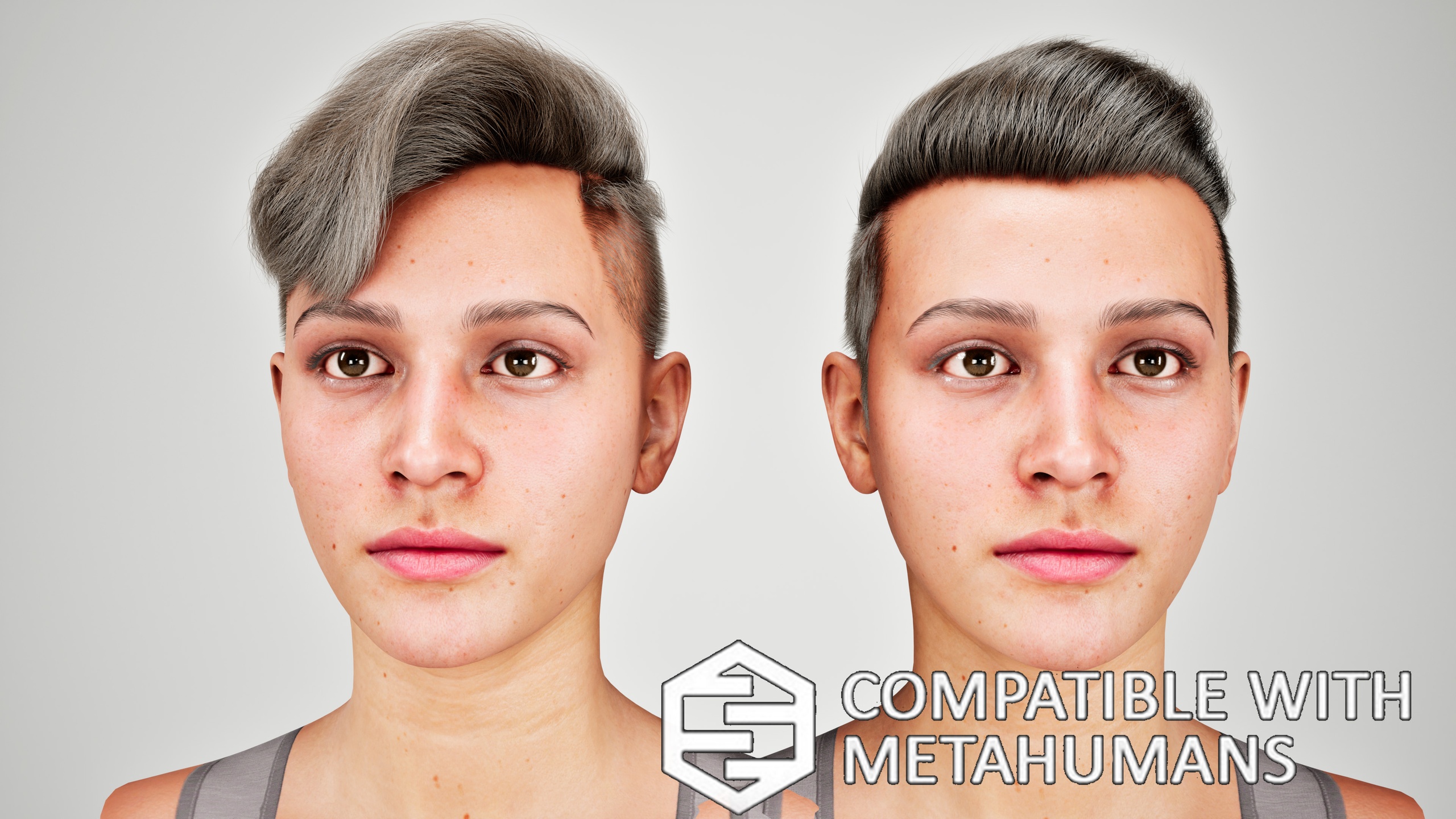 商品 Real-time Two Styles Short Pompadour Groom Hair For Metahuman 的媒体 1