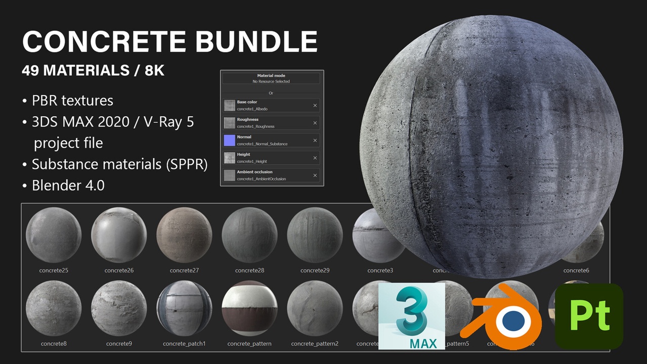 Media 1 for listing Material Bundle - 400 Materials / 8K