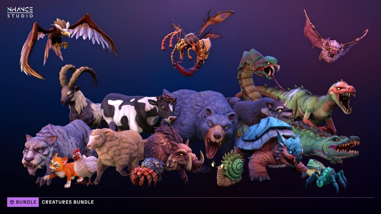 Média 1 pour l'article Stylized Fantasy Creatures Bundle