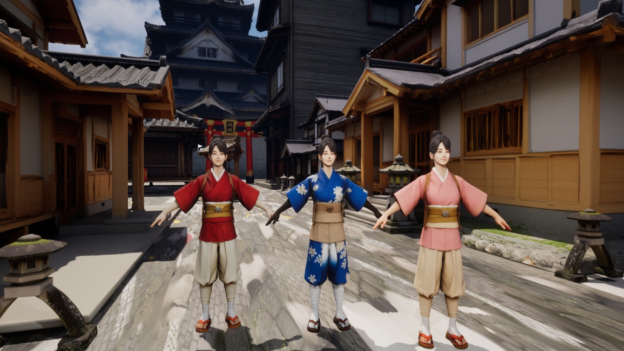 Media 1 for listing Modular Character – UE5 Rigged Japanese Outfit Character