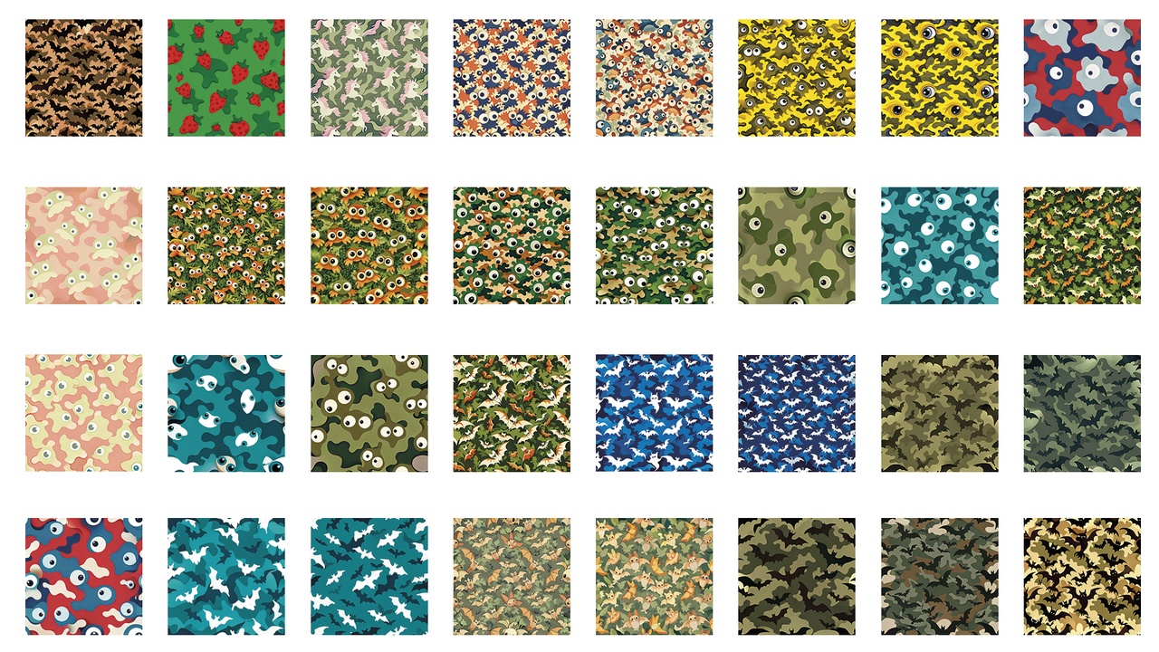 Media 1 for listing 224 Fun Camouflage Seamless Textures