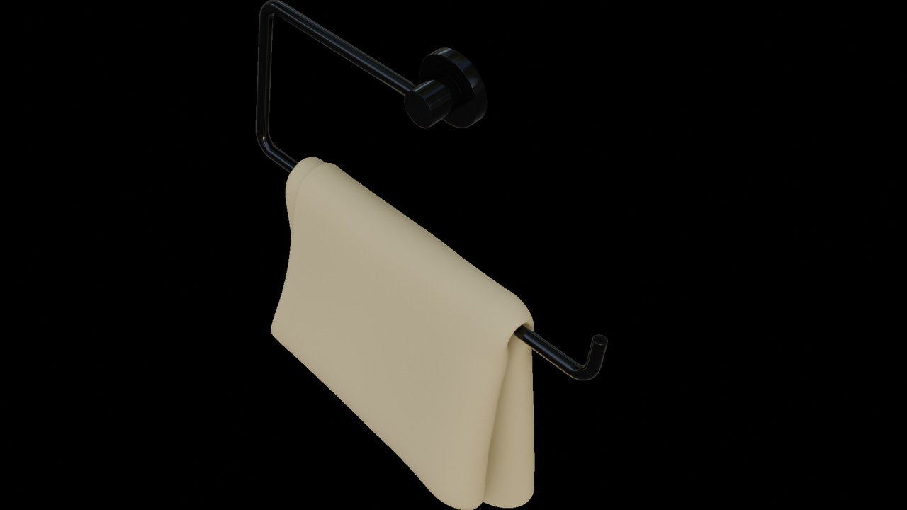 Media 1 for listing Beige Towel on Black Metal Rack