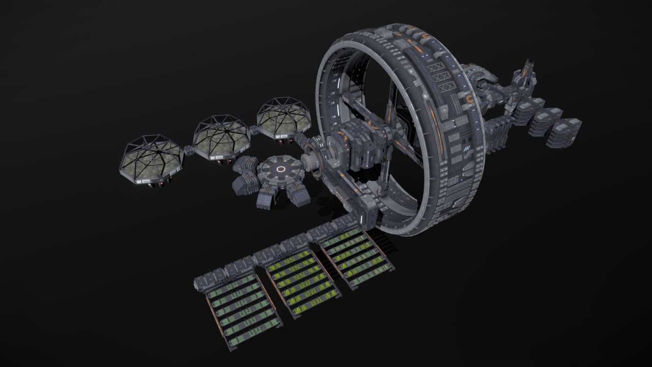 Scifi Modular Space Station Complex | Fab