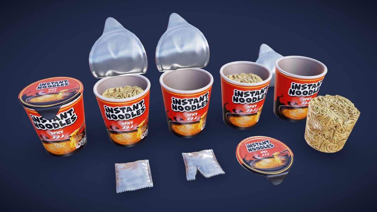 Media 1 for listing Stylized Instant Noodles Cup - Game Ready
