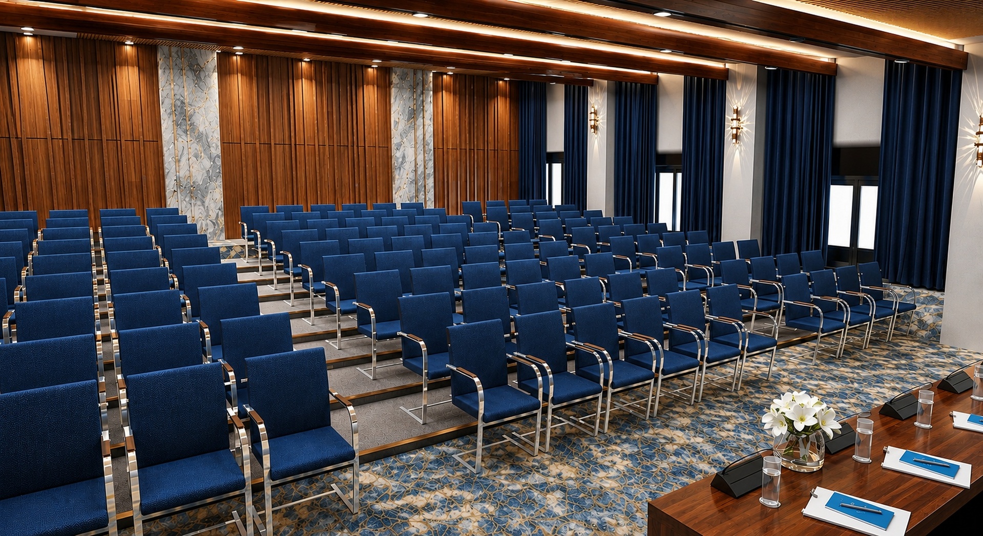Media 1 for listing Modern Conference Hall Interior – Photorealistic Archviz Environment